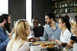 Group of friends in a restaurant